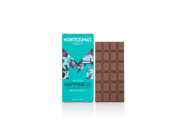 Montezumas - Happiness Milk Choc Salted Caram Hazel (12x90g)