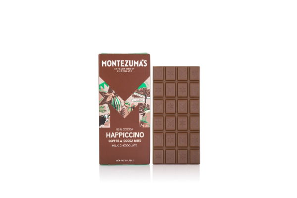 Montezumas - Happiccino Milk Choc Coffee & Cocoa Nib (12x90g